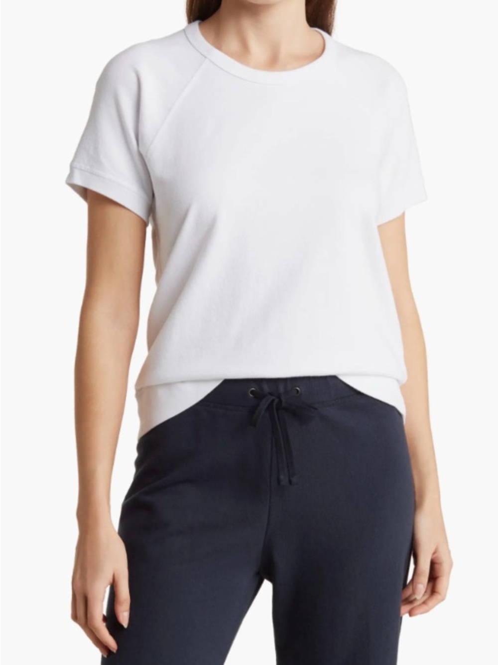 James Perse White Raglan Short Sleeve Pullover Size 0